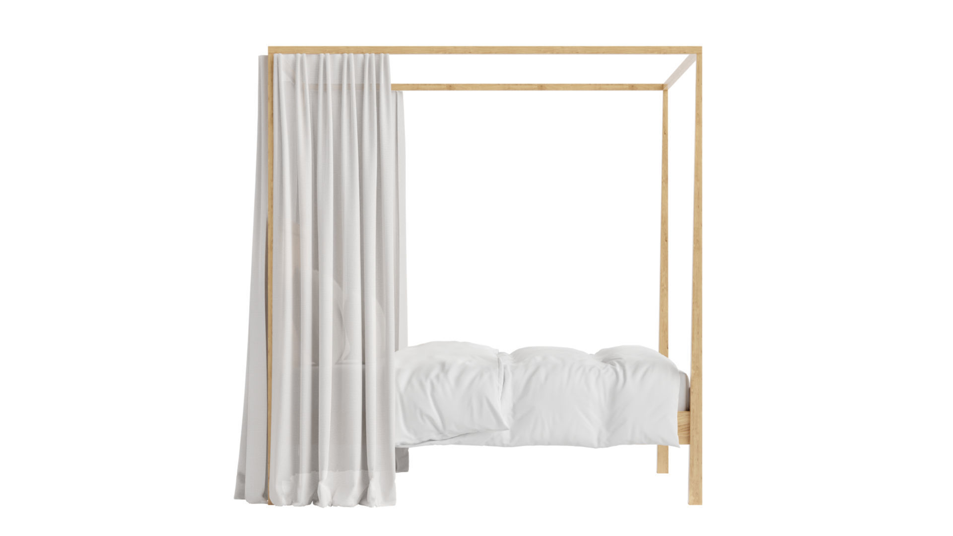 Keaton Four Poster Bed 3D model_3
