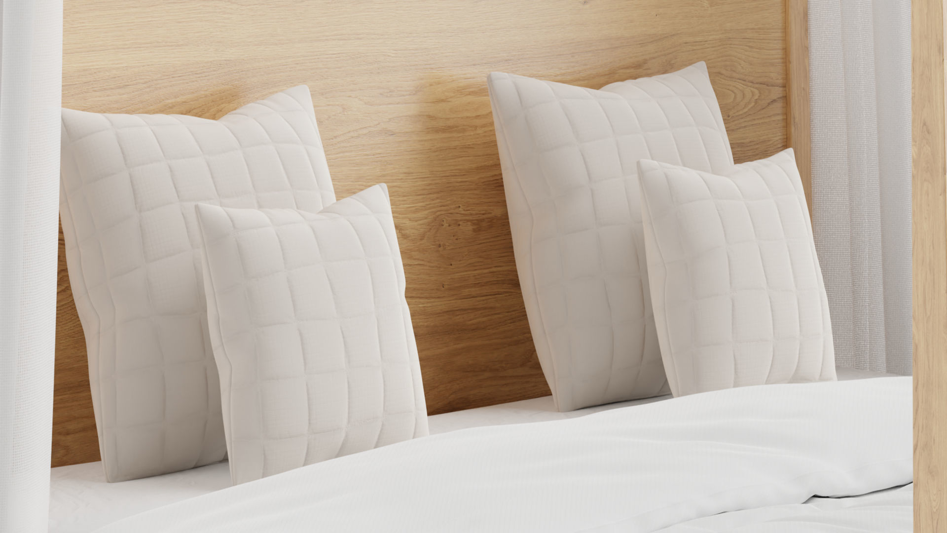 Keaton Four Poster Bed 3D model_2