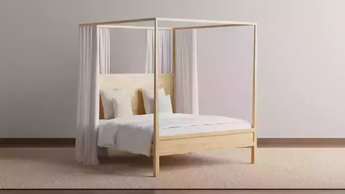 Keaton Four Poster Bed 3D model