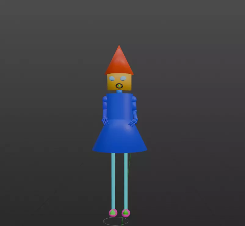 I robot form feature in 80s Low-poly 3D model_0