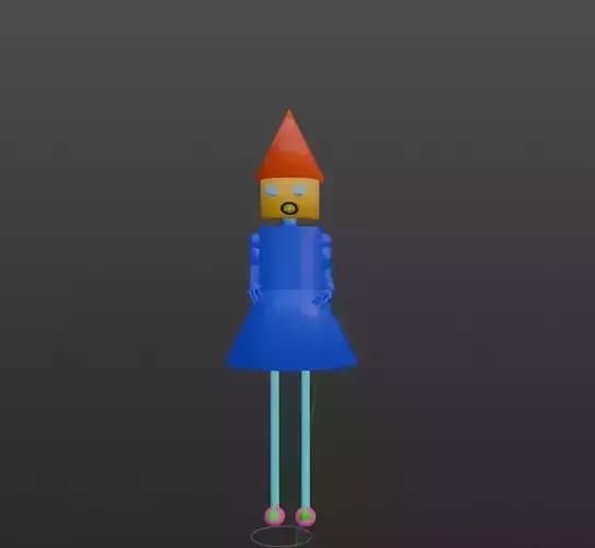 I robot form feature in 80s Low-poly 3D model