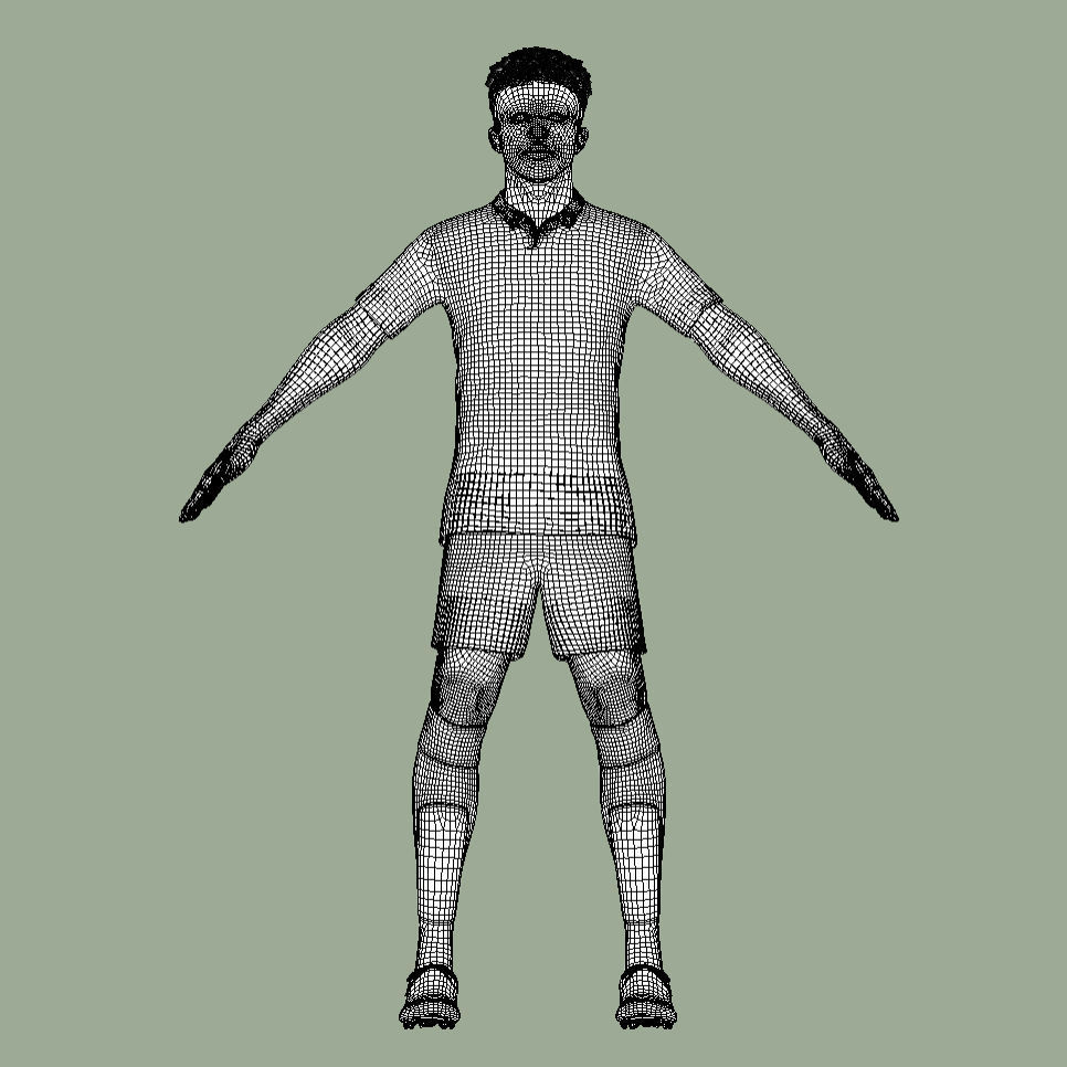 T-Pose Rigged Jadon Sancho Borussia Dortmund 3D model_8