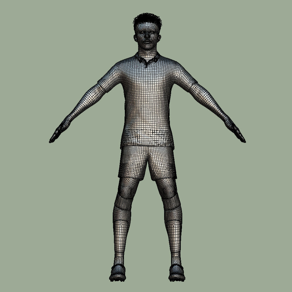 T-Pose Rigged Jadon Sancho Borussia Dortmund 3D model_5