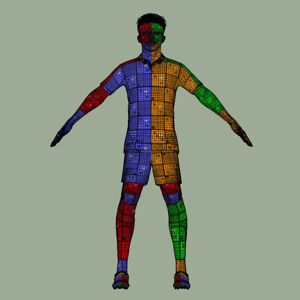 T-Pose Rigged Jadon Sancho Borussia Dortmund 3D model_7