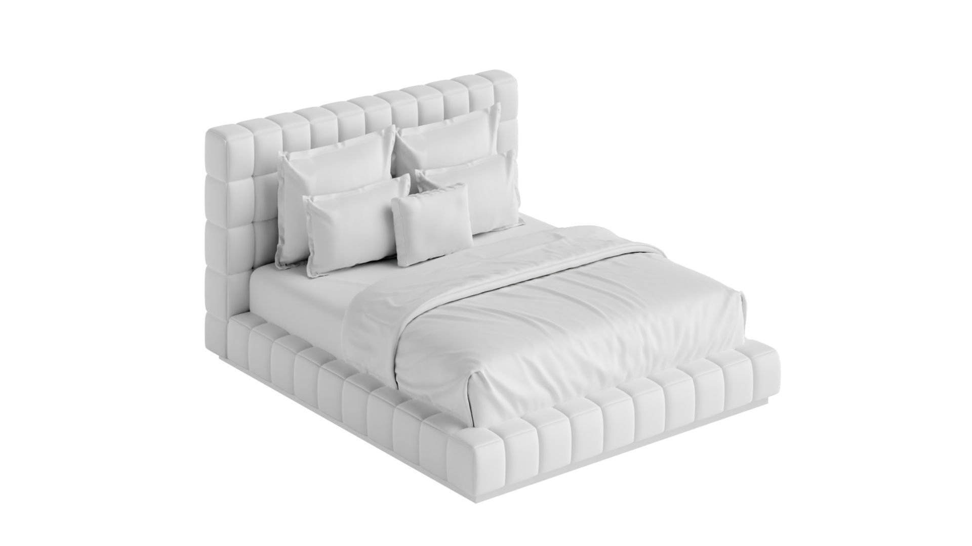 Margarita Upholstered Bed 3D model_4