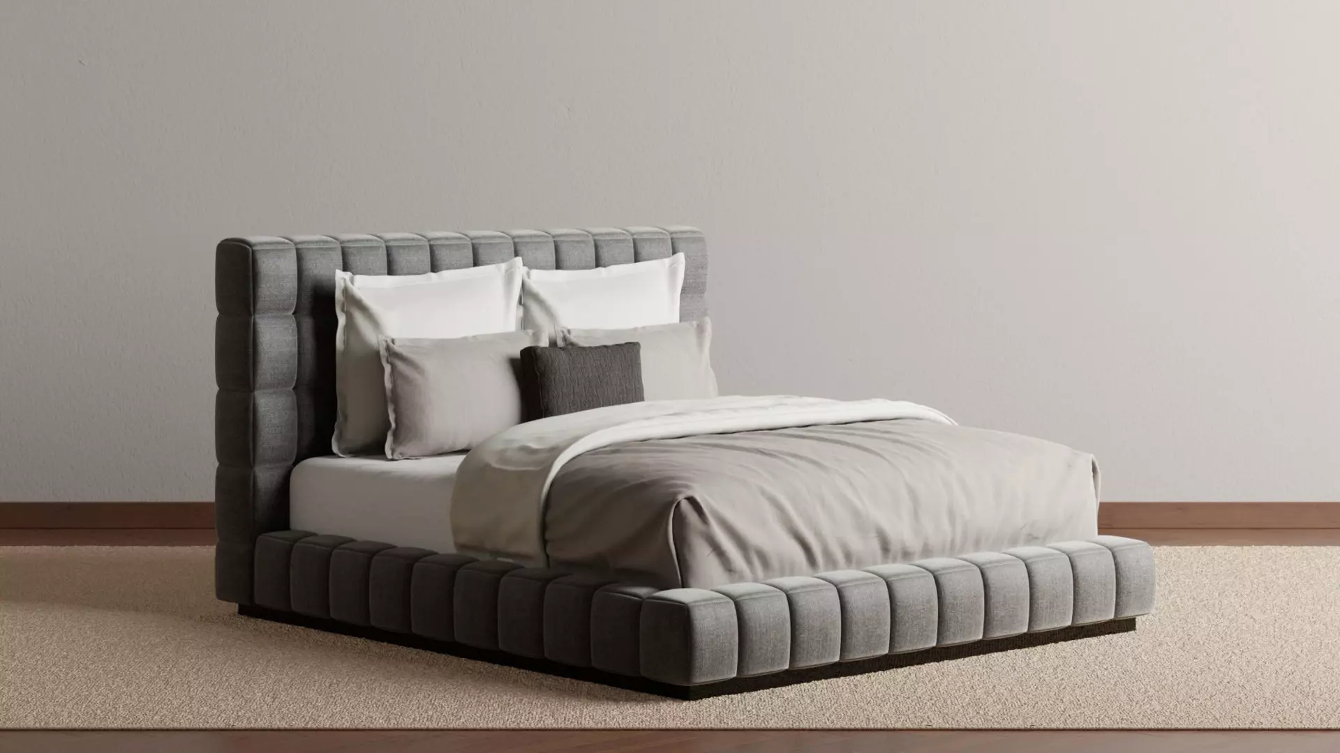 Margarita Upholstered Bed 3D model_0