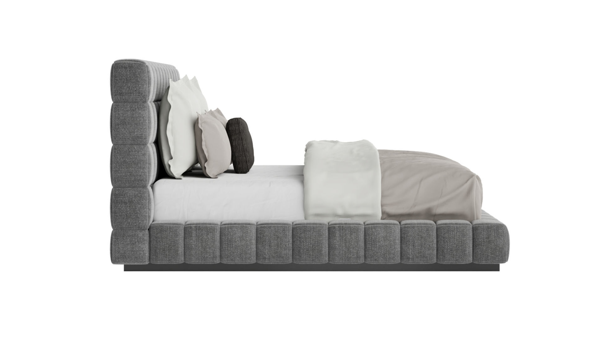 Margarita Upholstered Bed 3D model_3