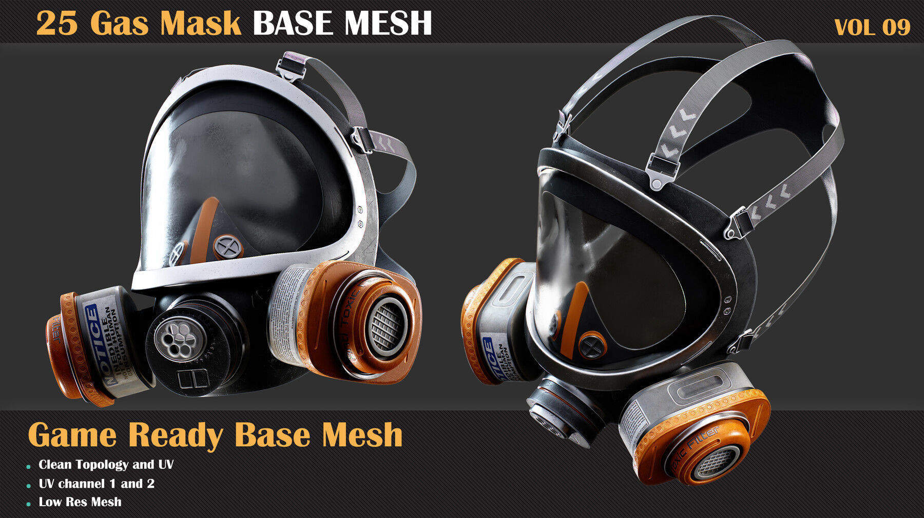 25 Gas Mask Base Mesh - VOL 09 3D model_1