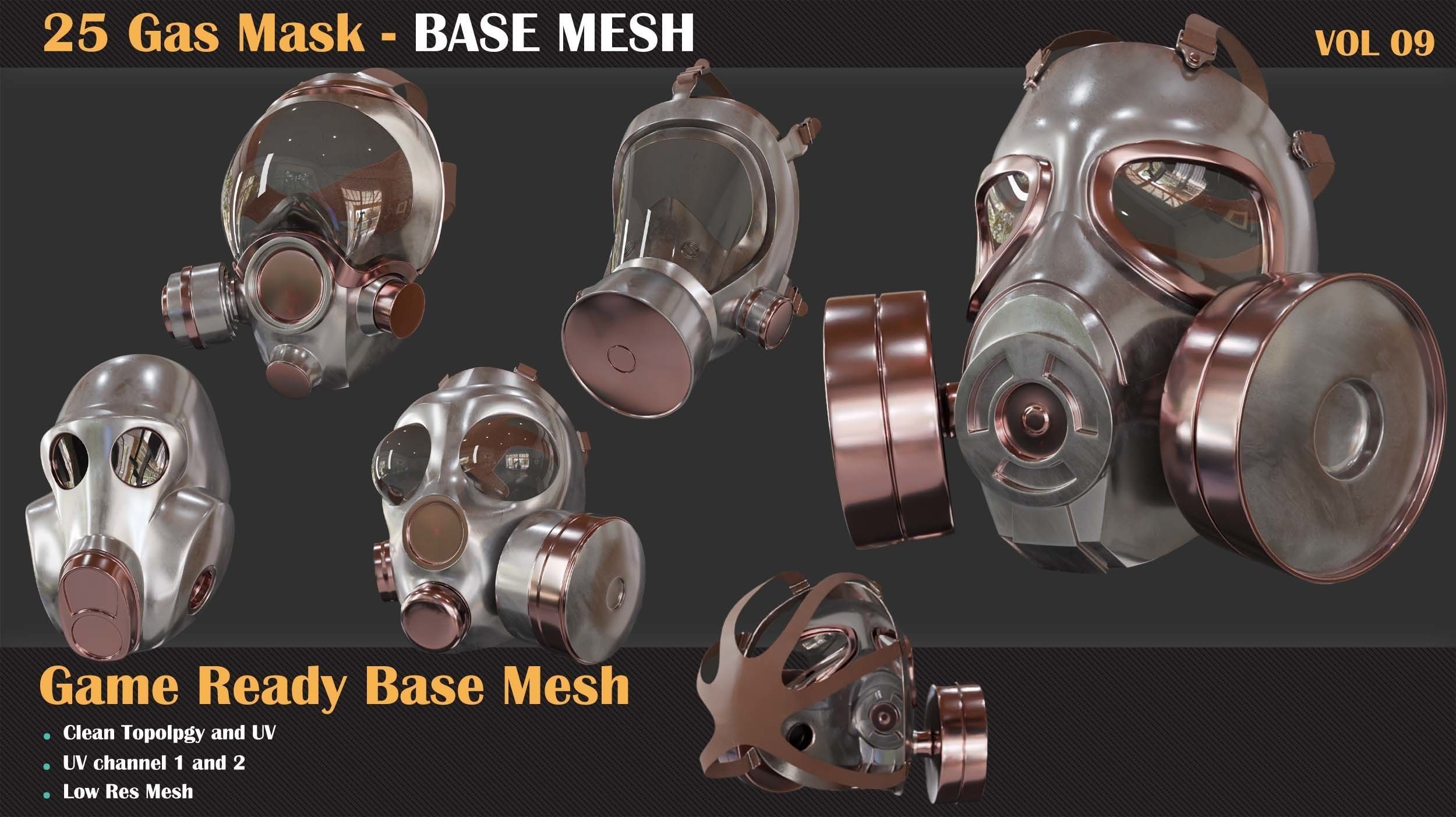 25 Gas Mask Base Mesh - VOL 09 3D model_7
