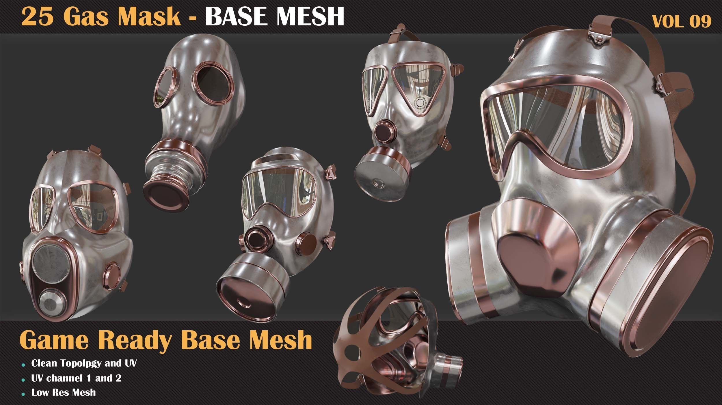 25 Gas Mask Base Mesh - VOL 09 3D model_4