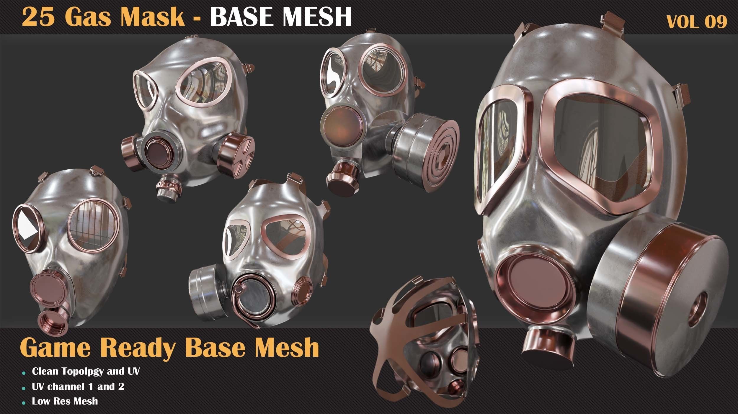 25 Gas Mask Base Mesh - VOL 09 3D model_6