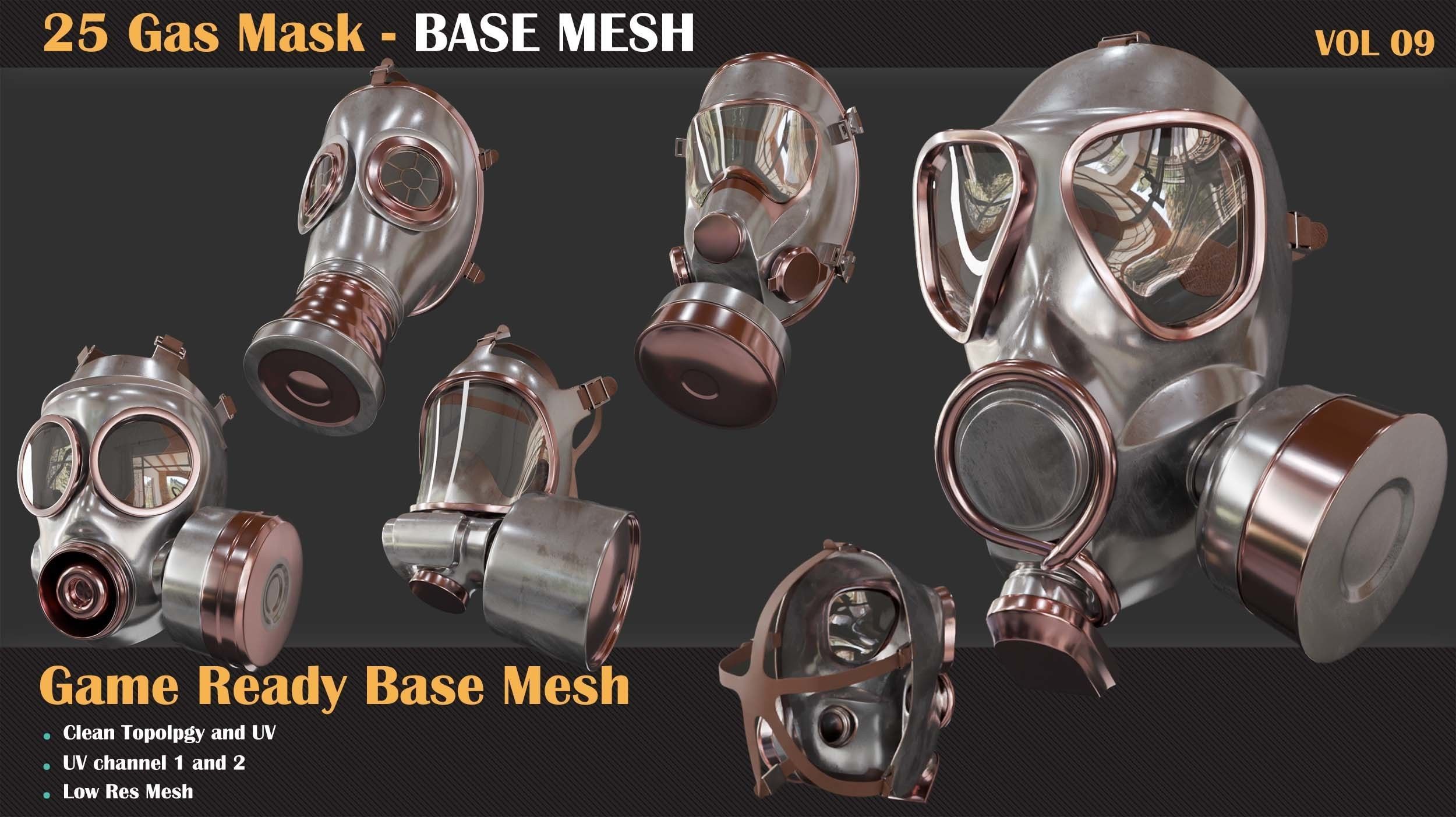 25 Gas Mask Base Mesh - VOL 09 3D model_5