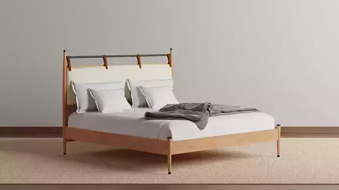 Rustia Wooden bed 3D model