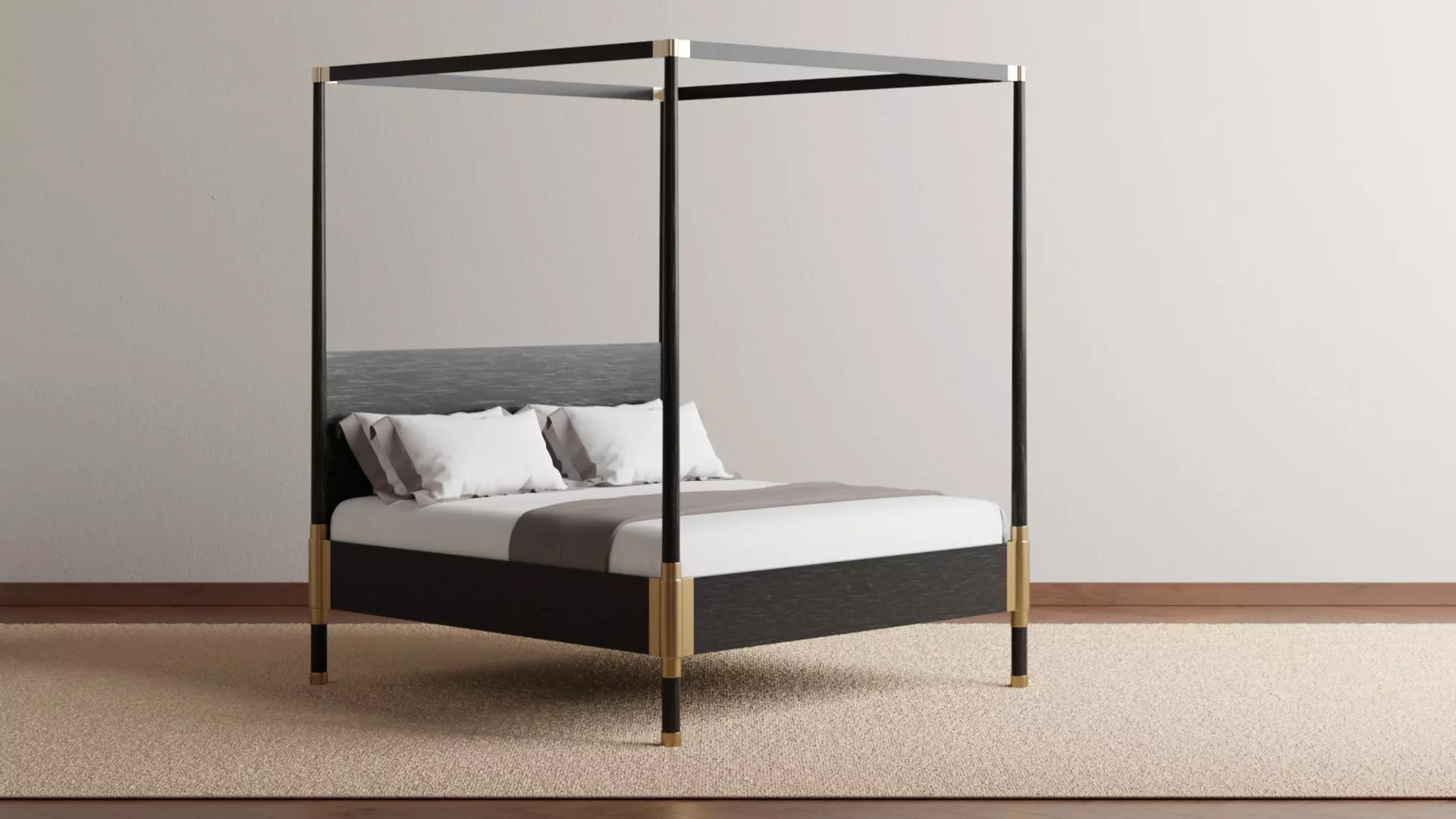 Teresa Four Poster Bed 3D model_0
