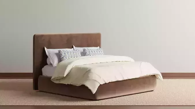 Vera Upholstered Bed 3D model Vera Upholstered Bed 3D model