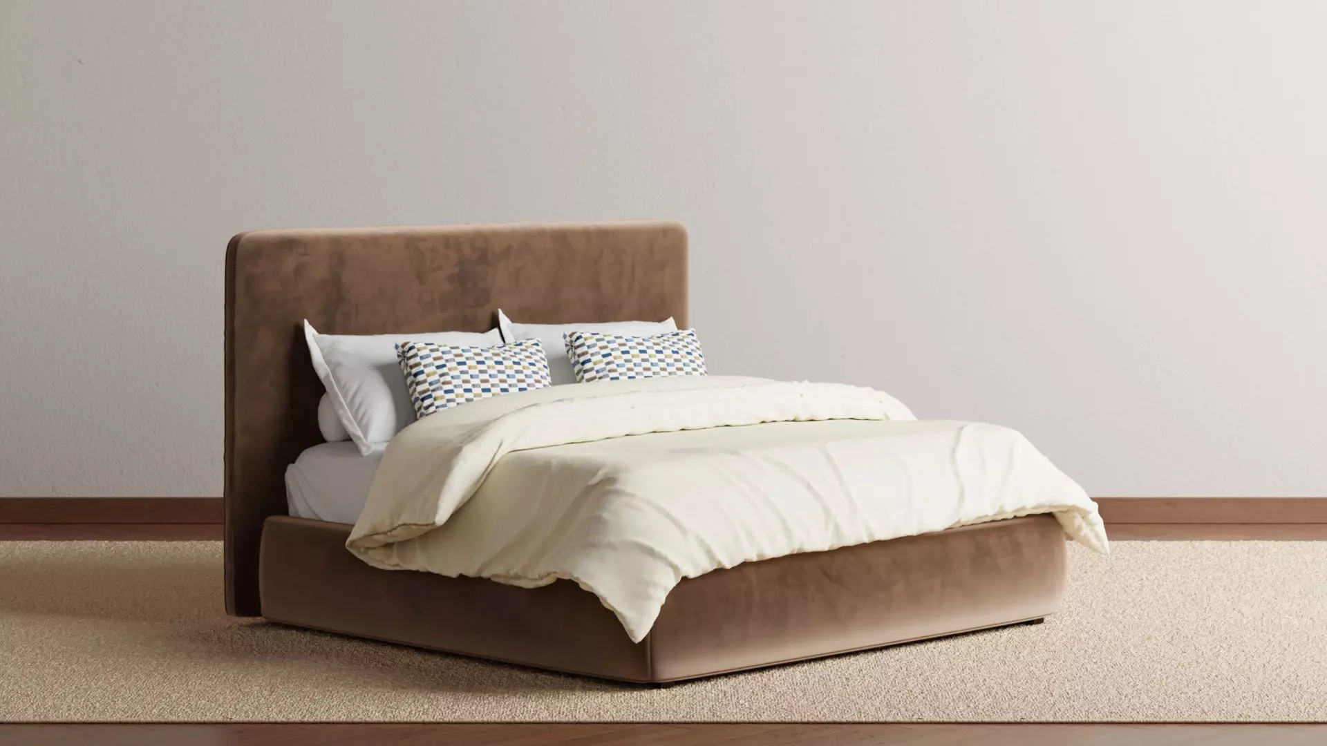 Vera Upholstered Bed 3D model_0