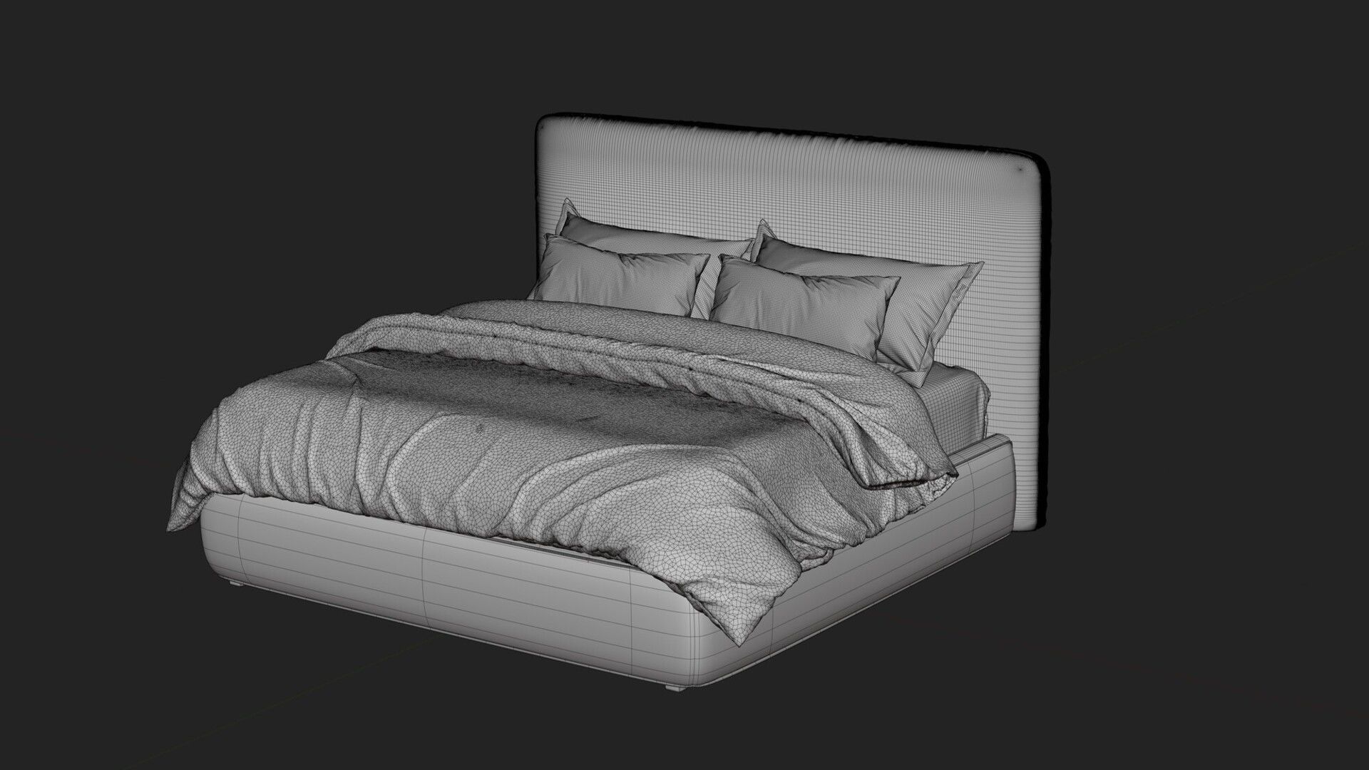 Vera Upholstered Bed 3D model_6