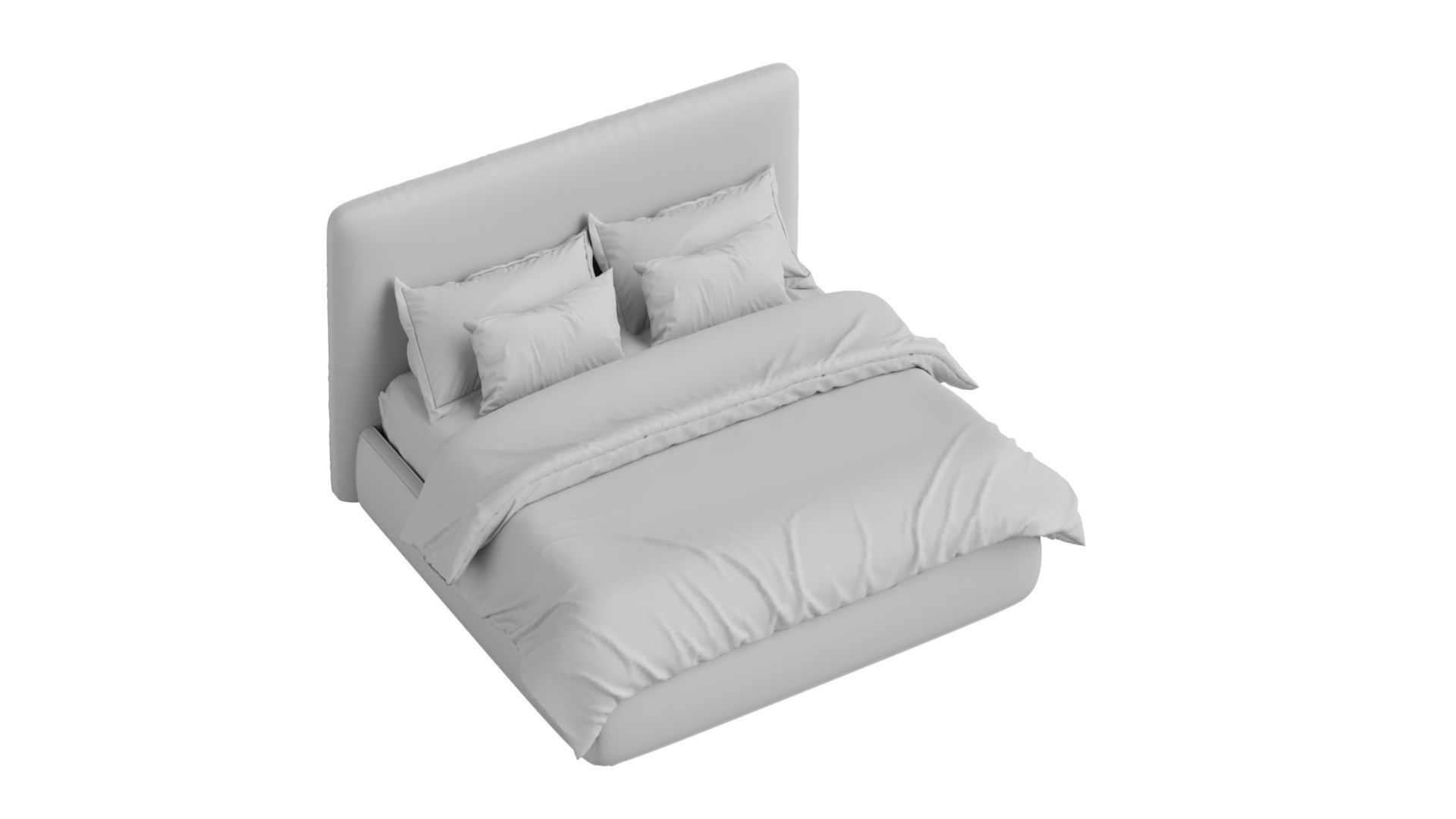 Vera Upholstered Bed 3D model_4