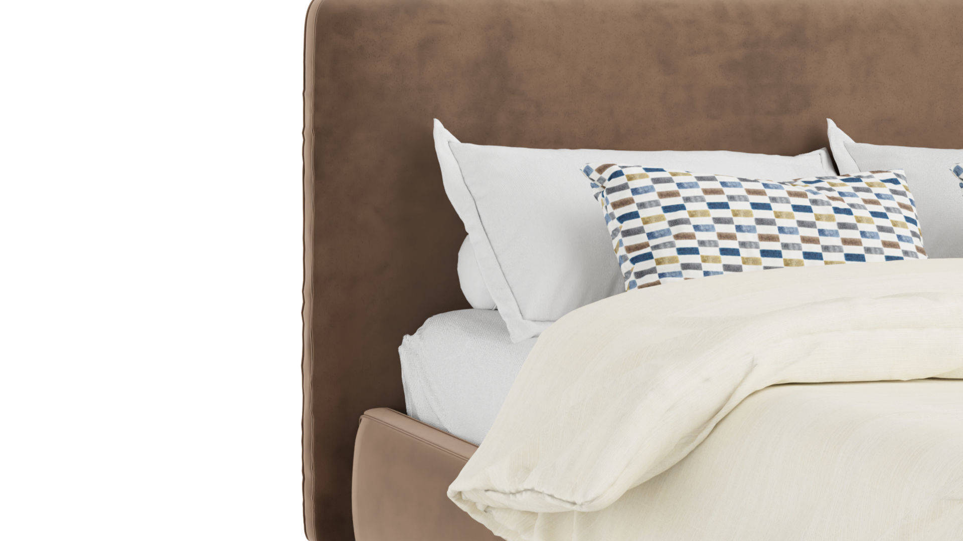 Vera Upholstered Bed 3D model_1