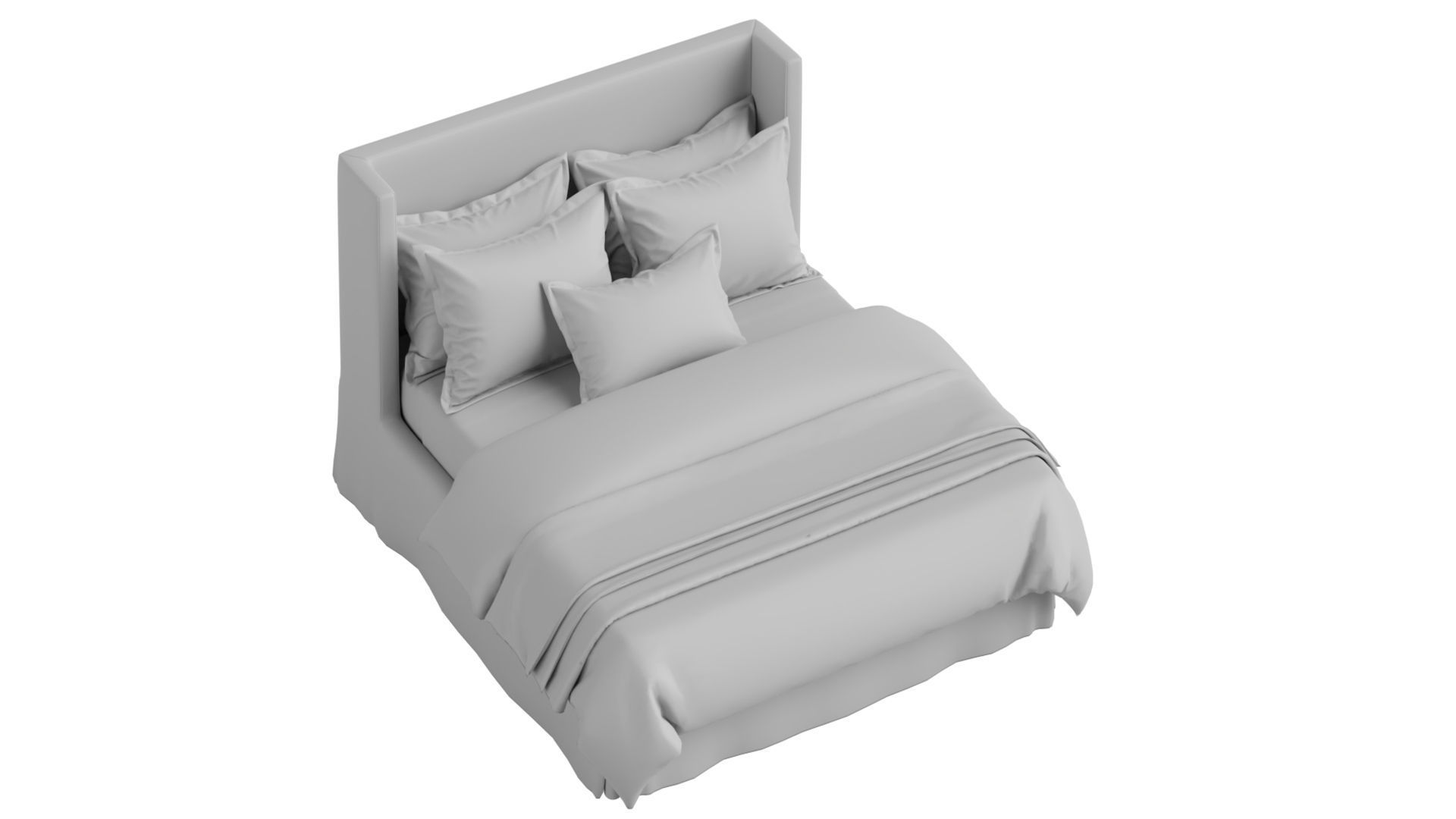 Veronica Slipcovered Bed 3D model_4