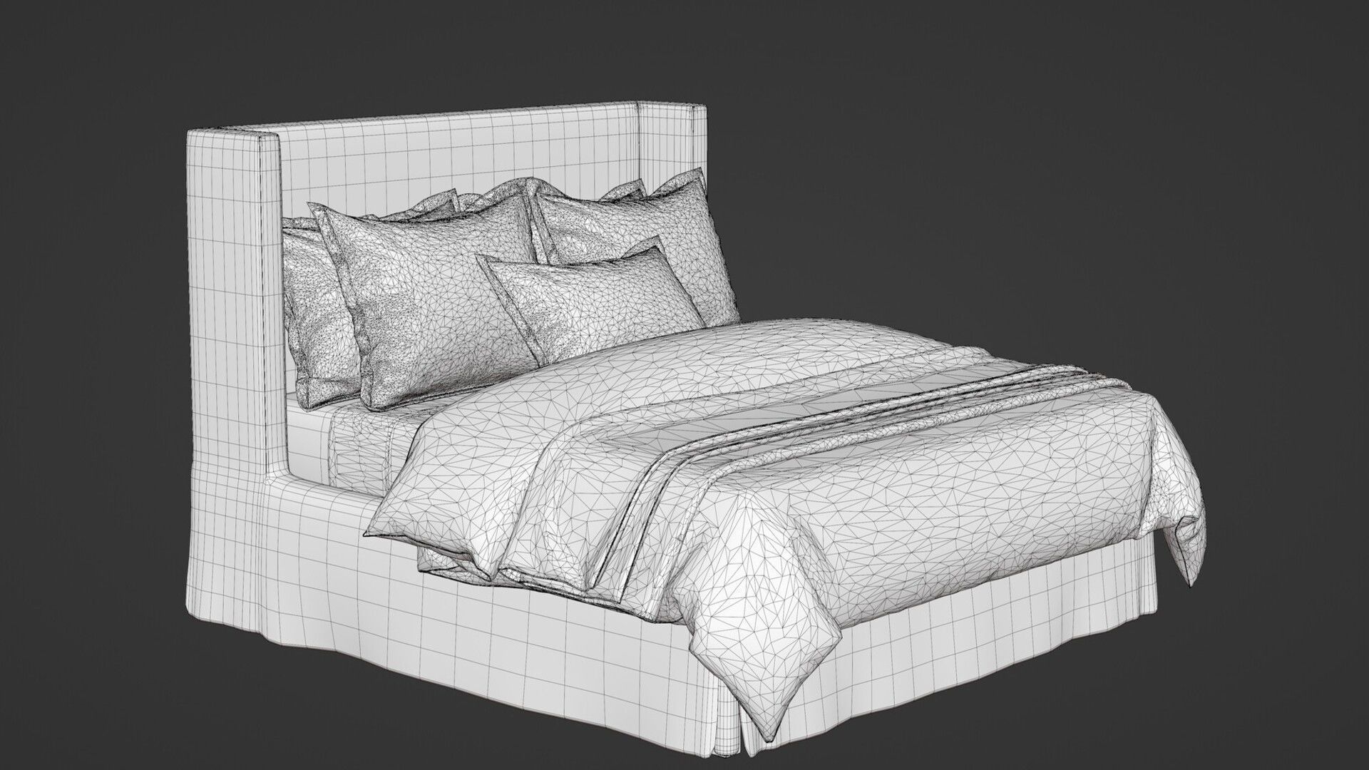 Veronica Slipcovered Bed 3D model_5