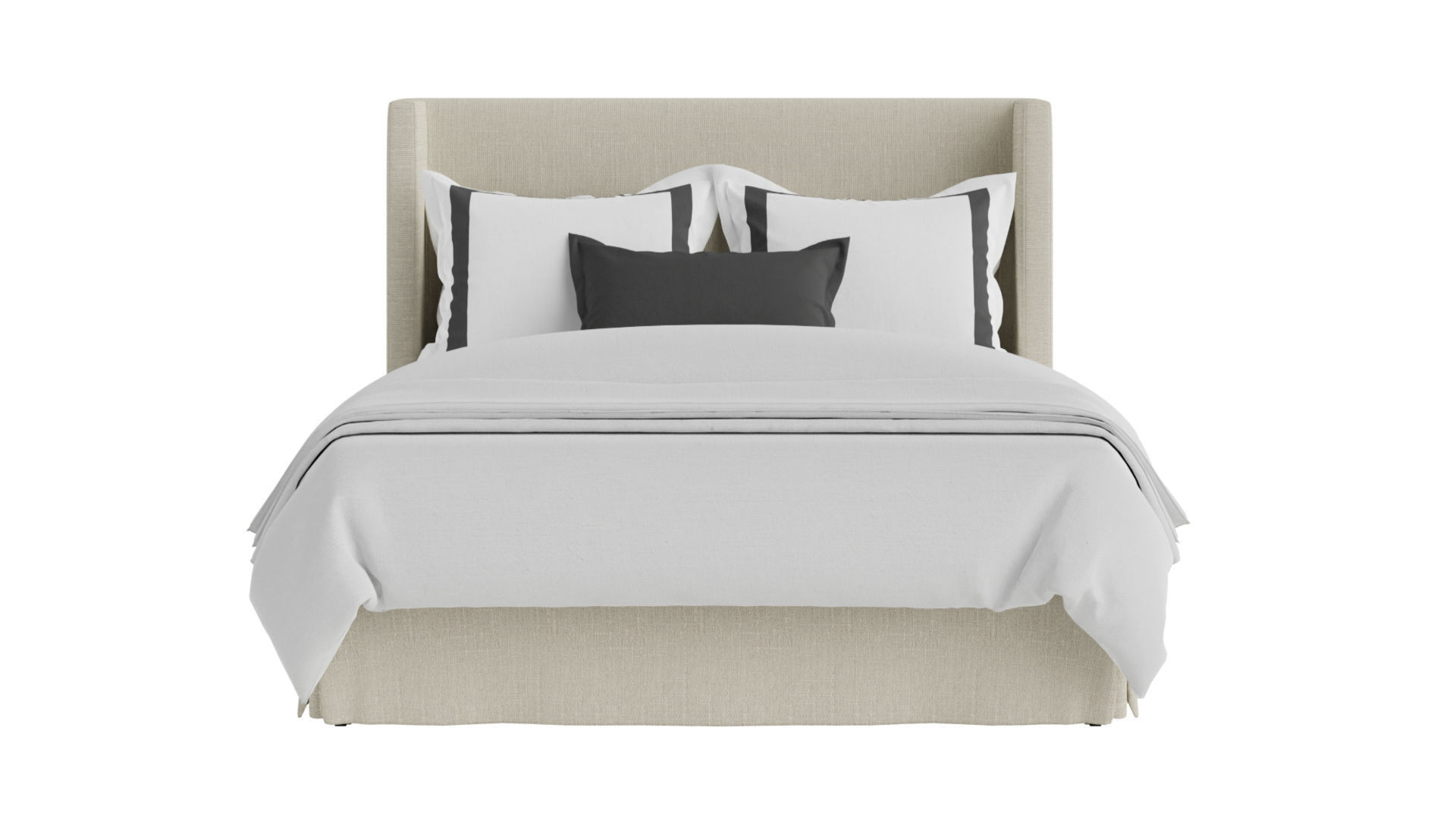 Veronica Slipcovered Bed 3D model_3