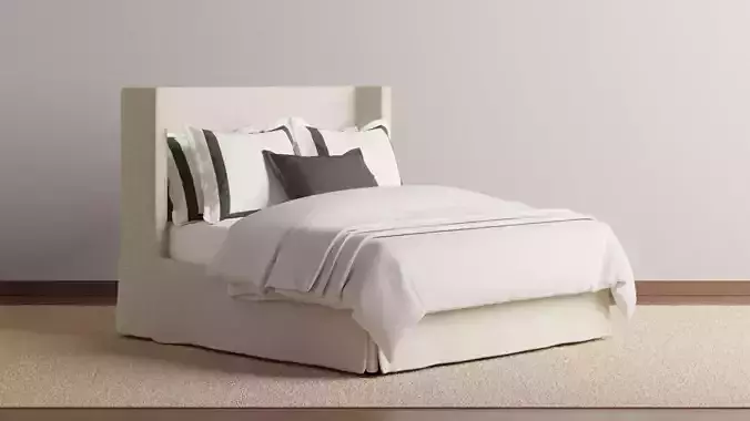 Veronica Slipcovered Bed 3D model Veronica Slipcovered Bed 3D model