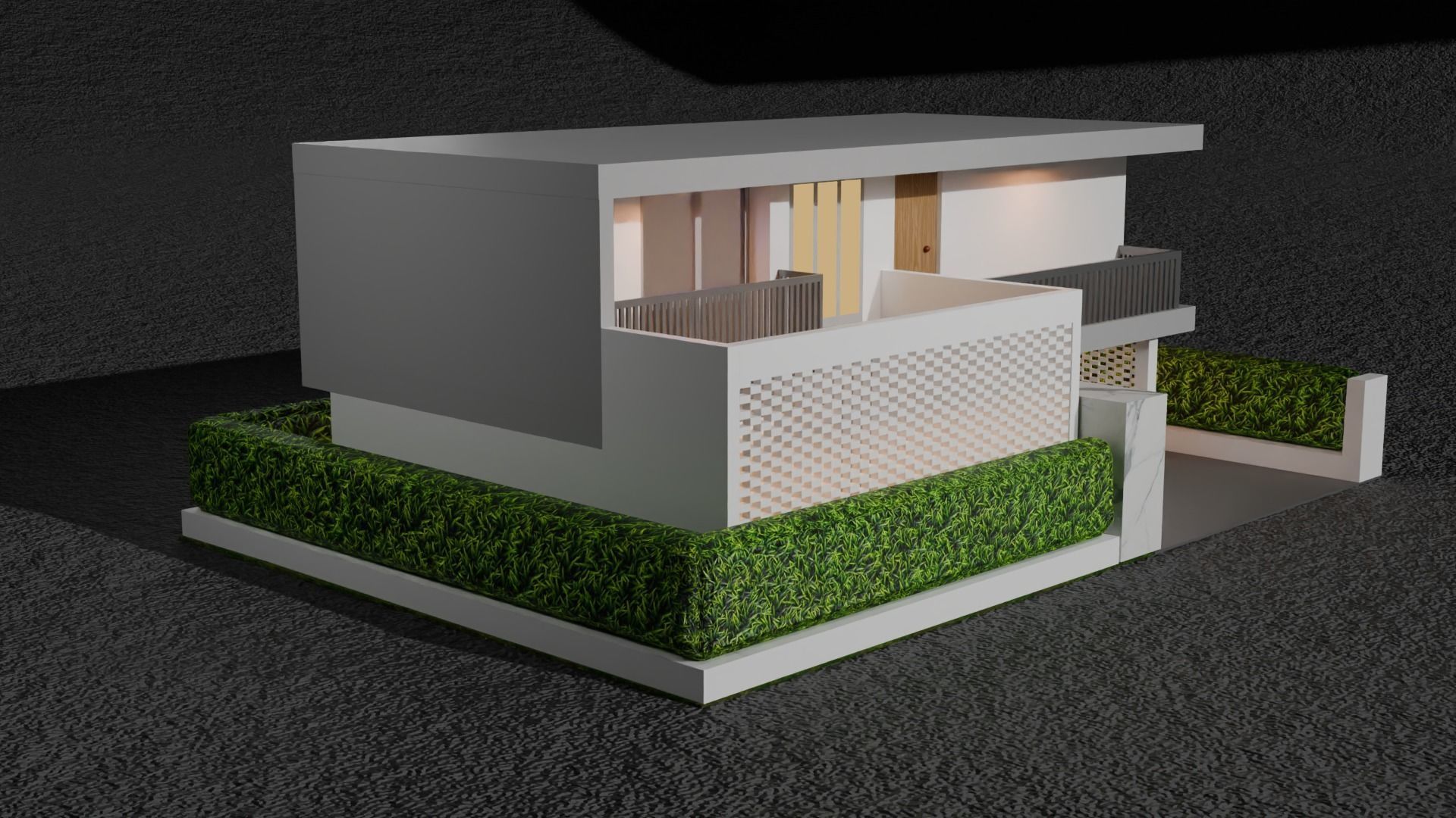 Exterior House Design   Low-poly 3D model_4
