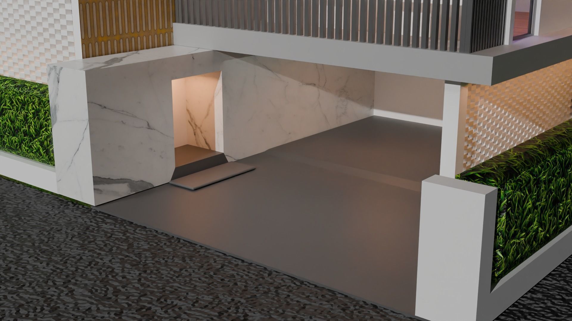 Exterior House Design   Low-poly 3D model_7