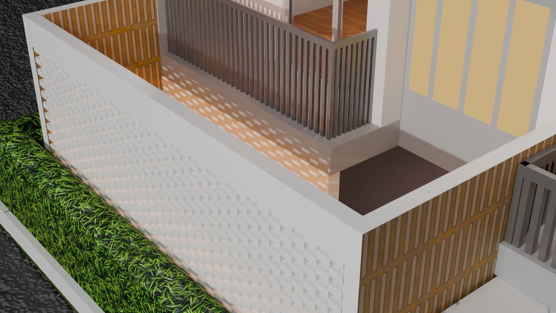 Exterior House Design   Low-poly 3D model_8