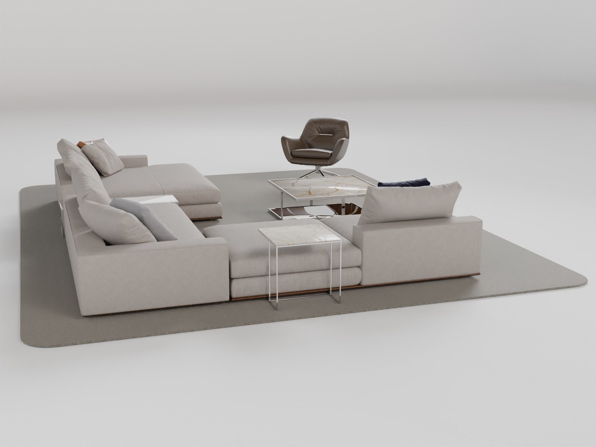 Cosy Sofa Set 3D model_6