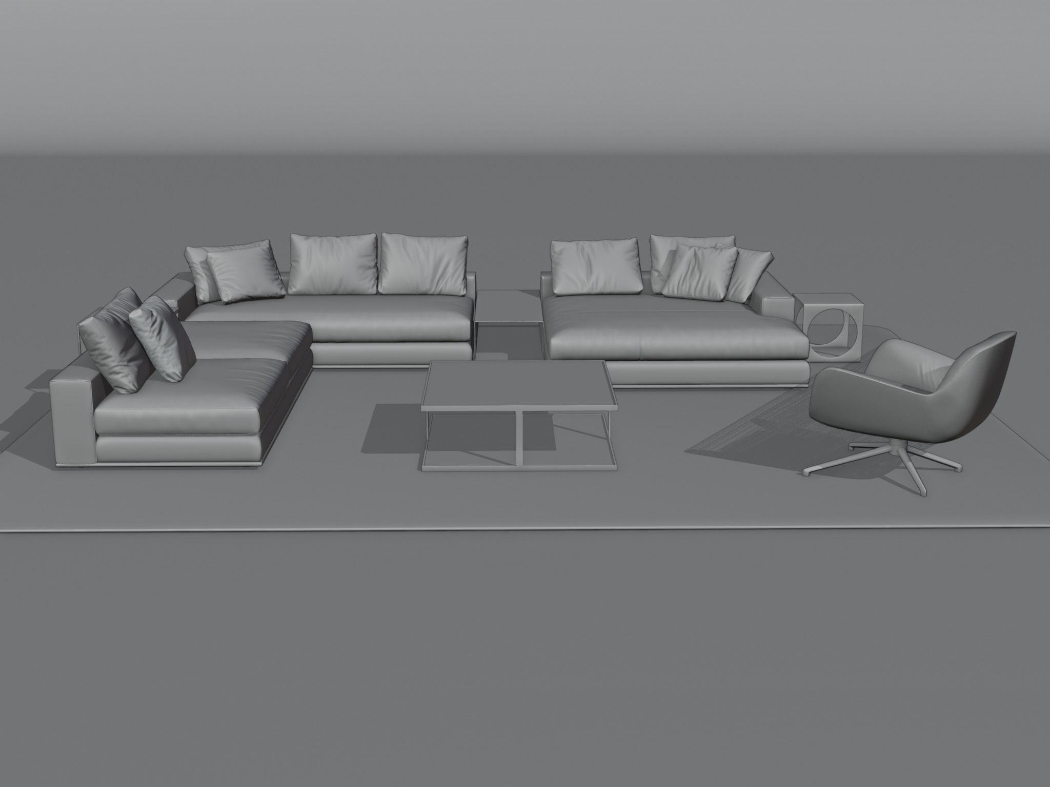 Cosy Sofa Set 3D model_9