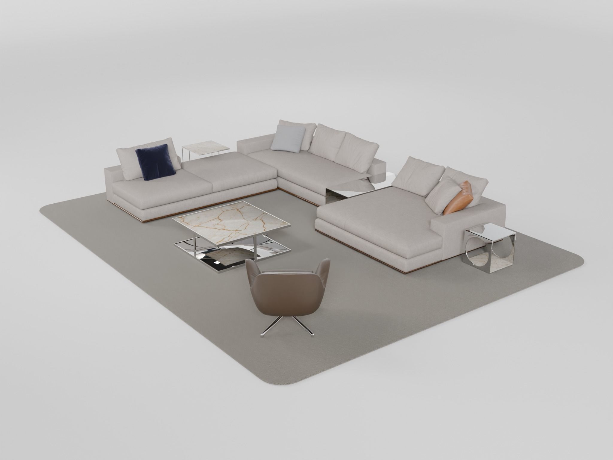 Cosy Sofa Set 3D model_7