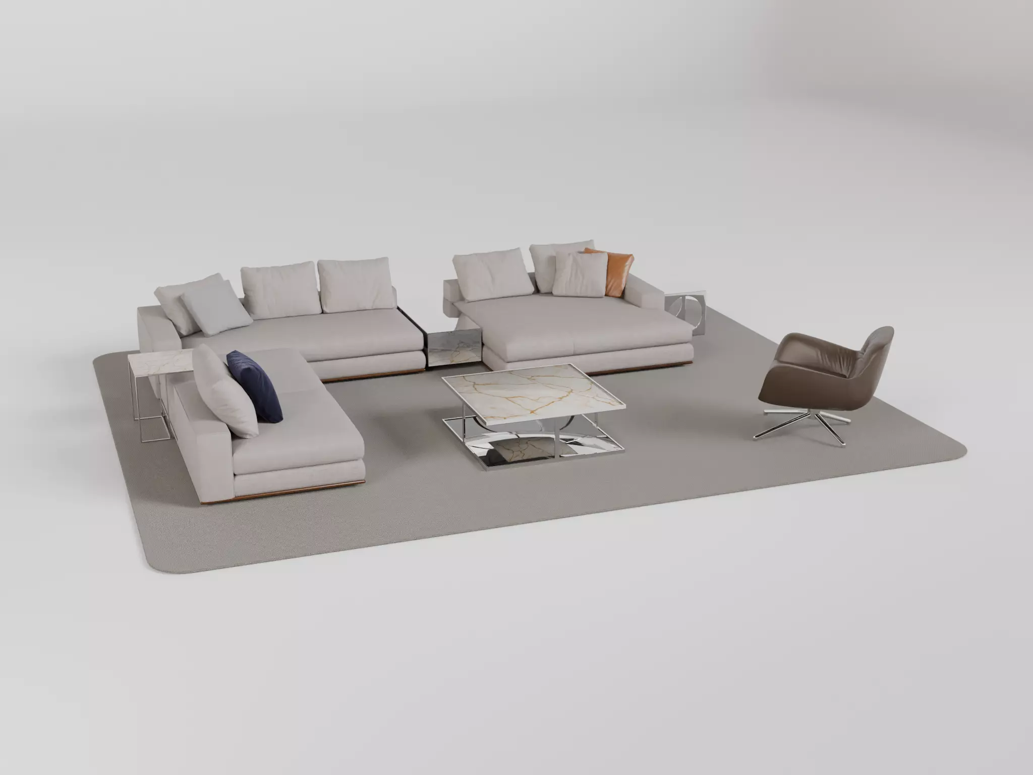 Cosy Sofa Set 3D model_0