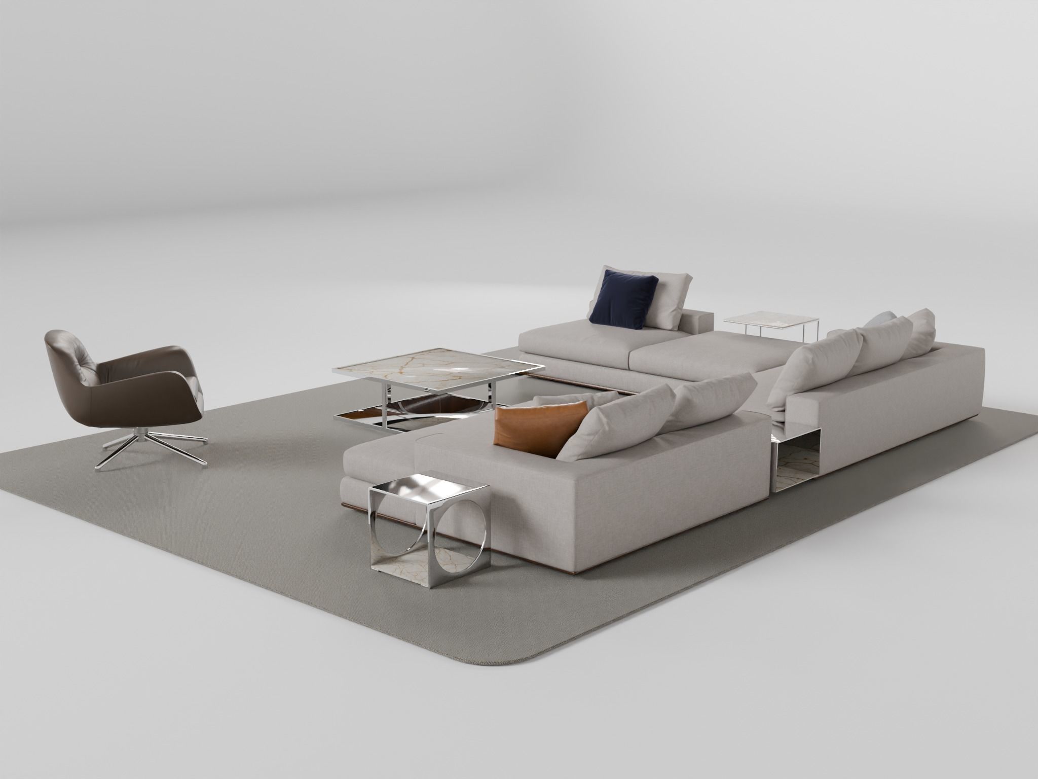 Cosy Sofa Set 3D model_3