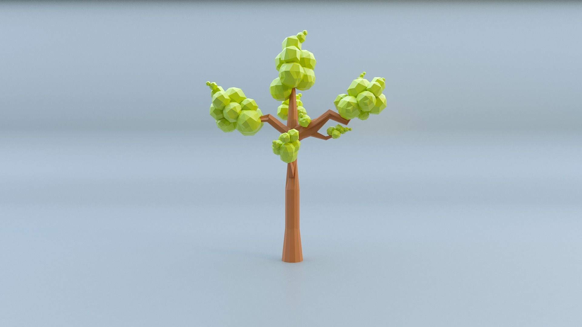Low-poly 3D model Tree Set Low-poly 3D model_9