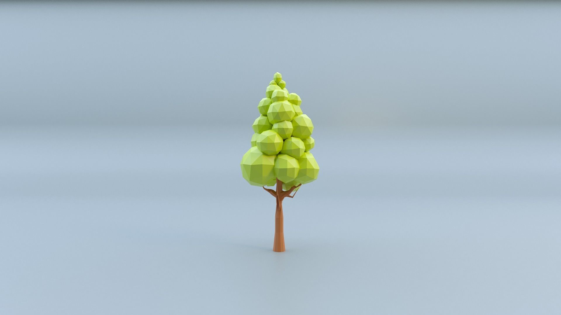 Low-poly 3D model Tree Set Low-poly 3D model_10