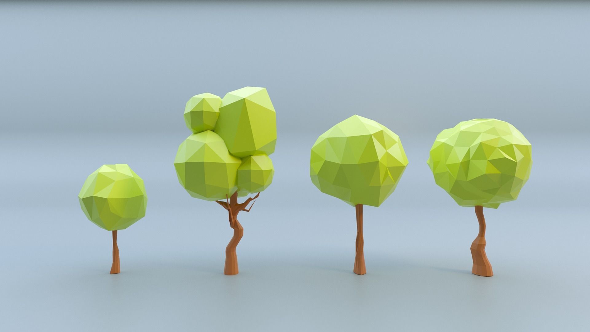 Low-poly 3D model Tree Set Low-poly 3D model_7