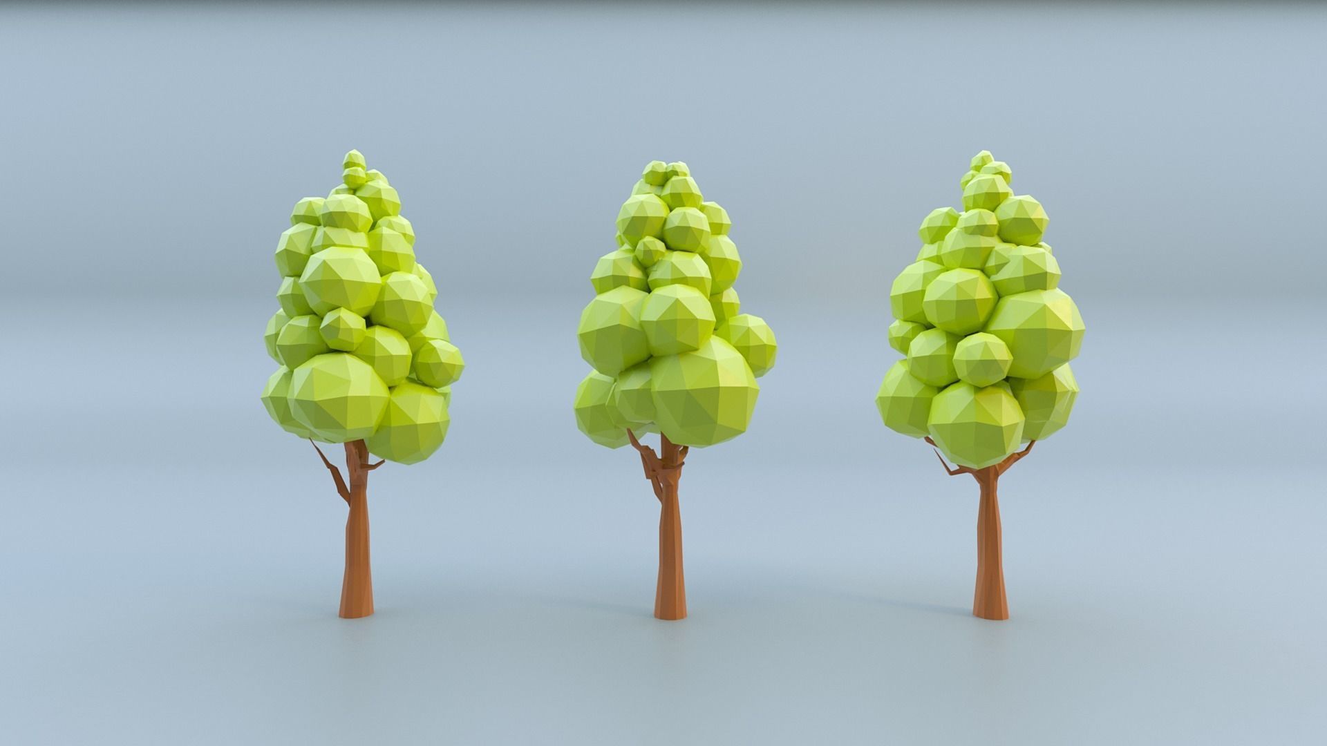Low-poly 3D model Tree Set Low-poly 3D model_6