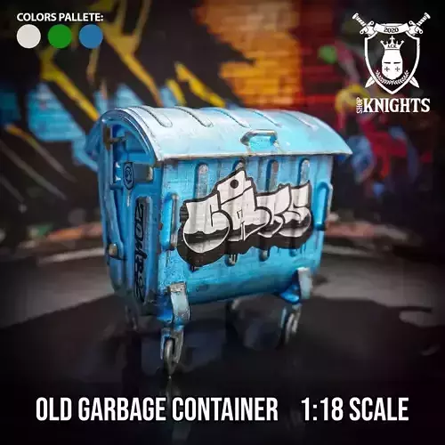 1 18 Scale OLD GARBAGE CONTAINER dumpste diorama Accessory 3D print model
