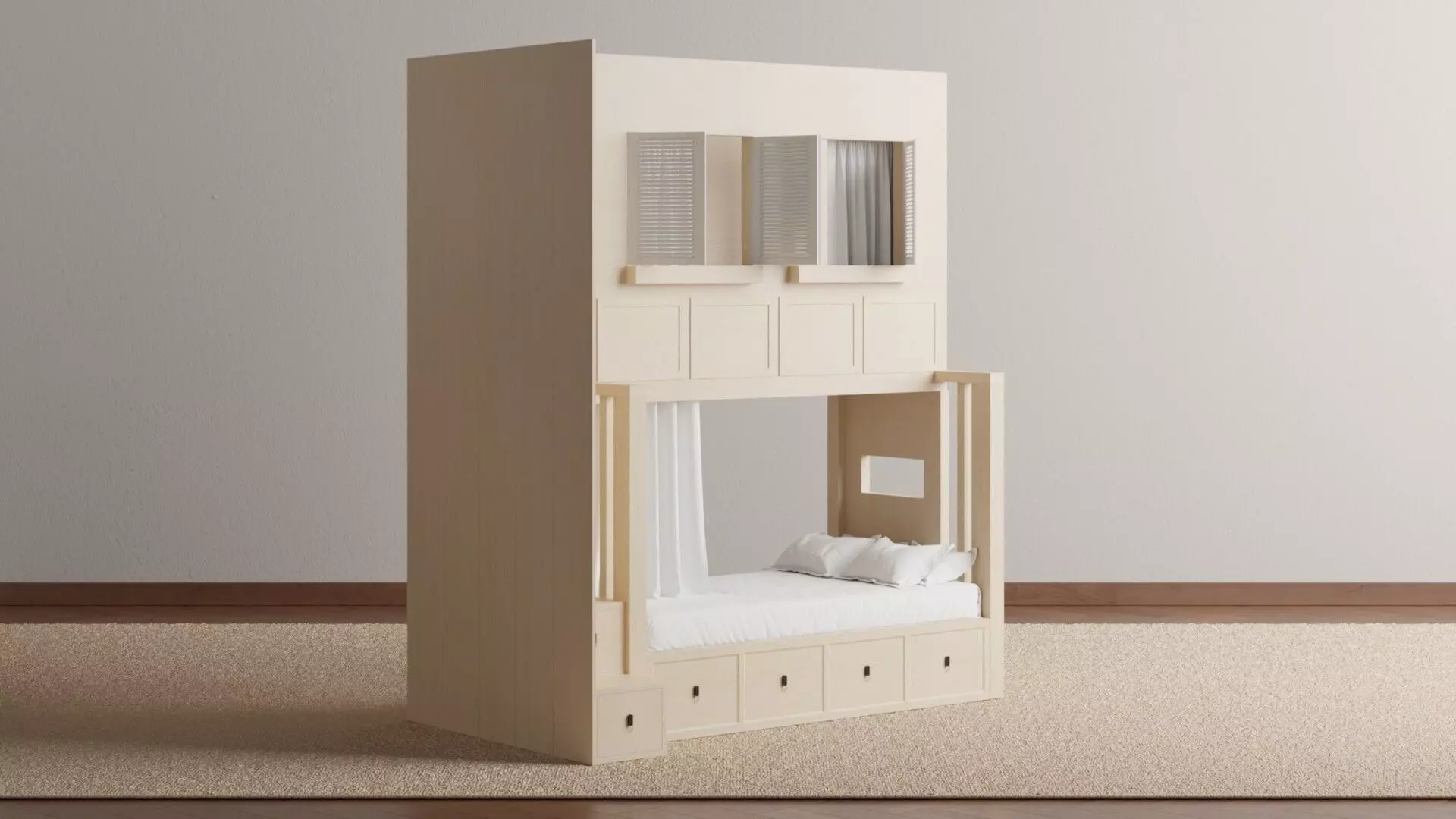 Yayoi Bunk Bed 3D model_0