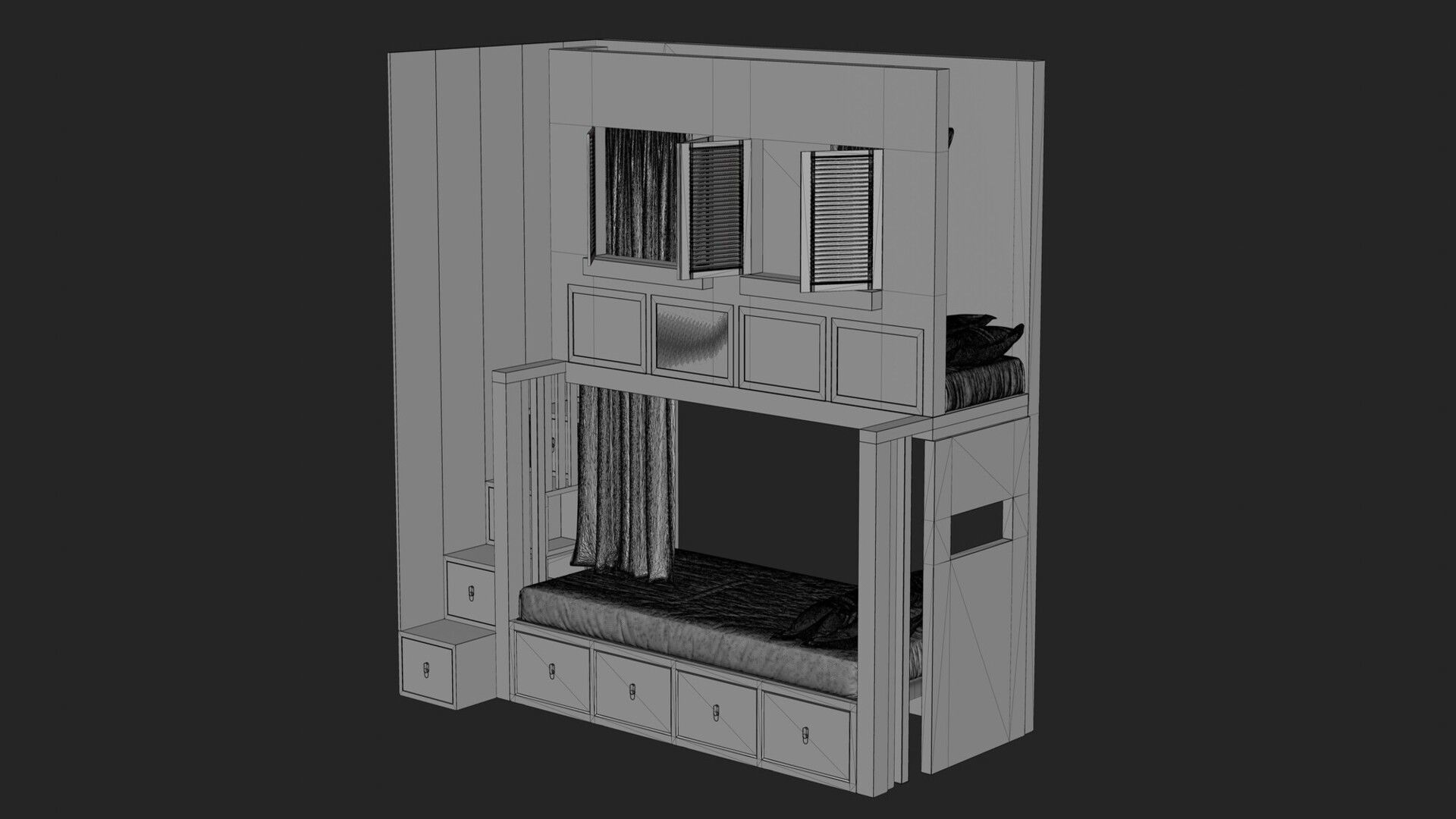 Yayoi Bunk Bed 3D model_5