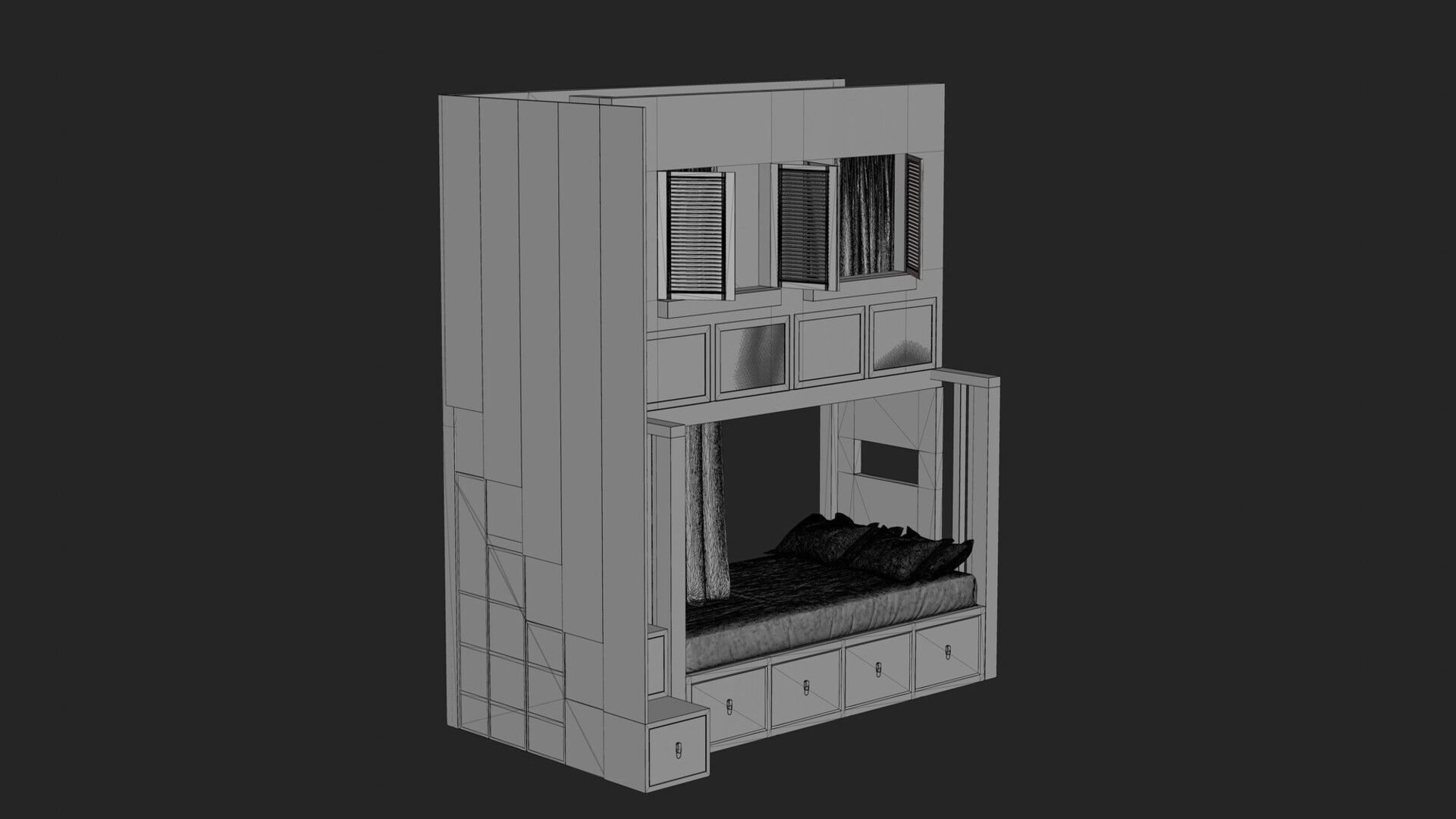 Yayoi Bunk Bed 3D model_4