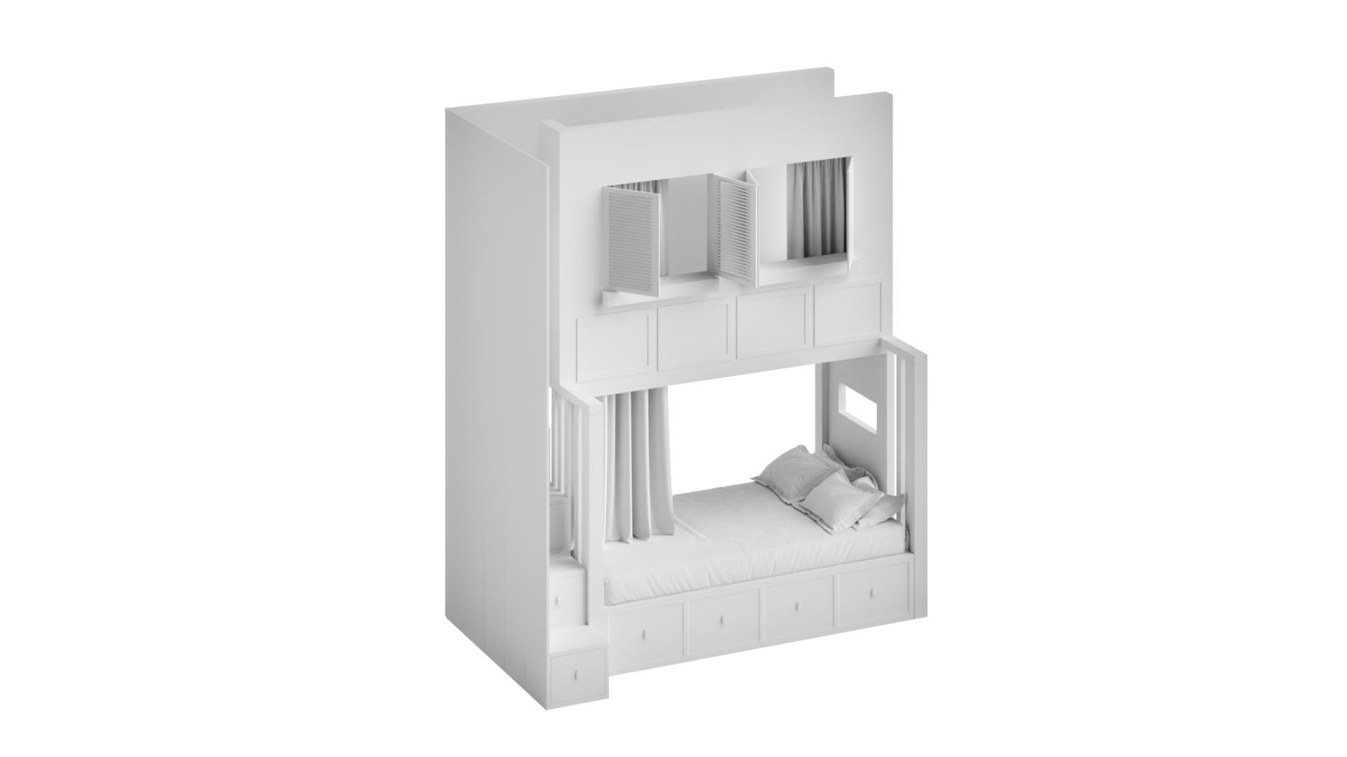 Yayoi Bunk Bed 3D model_3