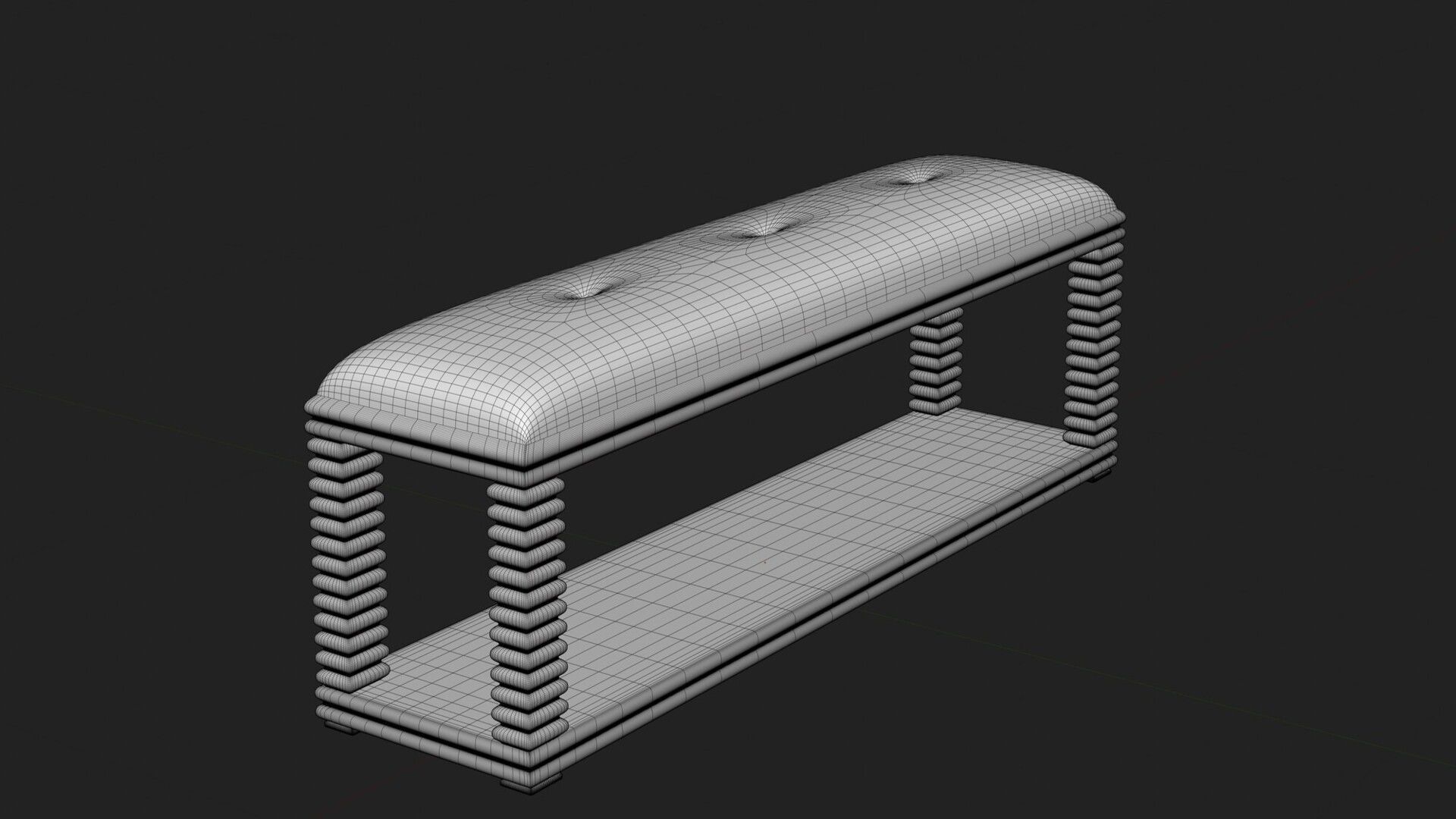 Belmont Dining Bench 3D model_5