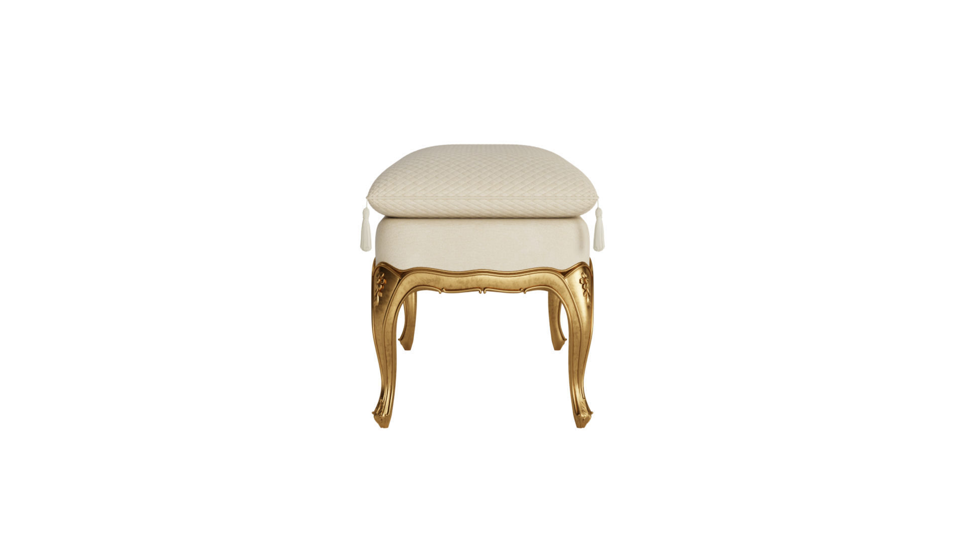 French Provincial Rococco Bench 3D model_3