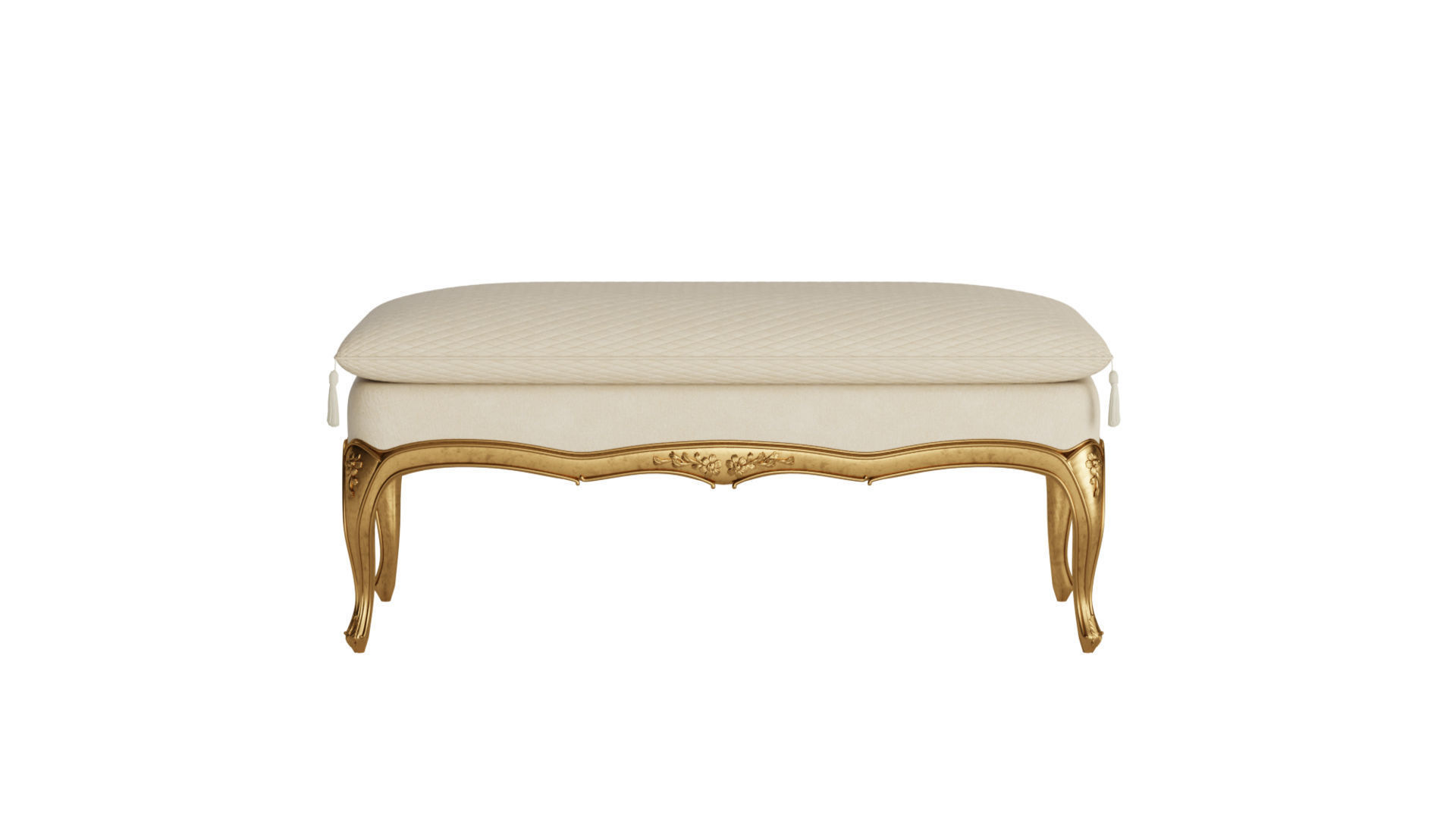 French Provincial Rococco Bench 3D model_1