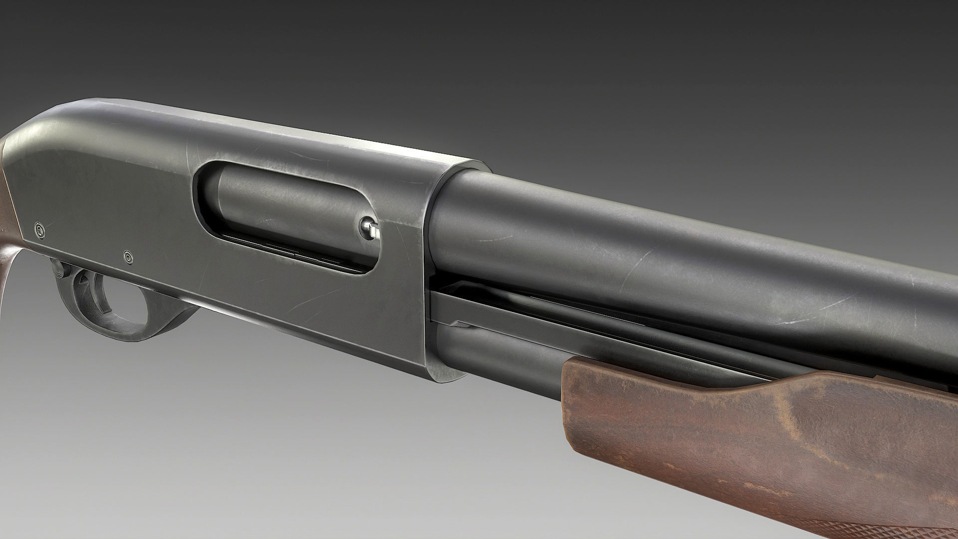 Remington 870 Shotgun Low-poly 3D model_13
