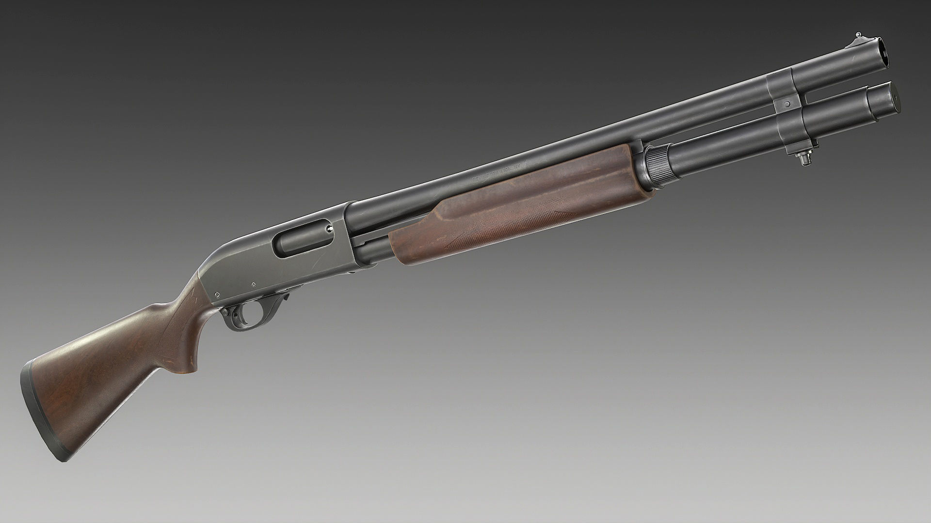 Remington 870 Shotgun Low-poly 3D model_1