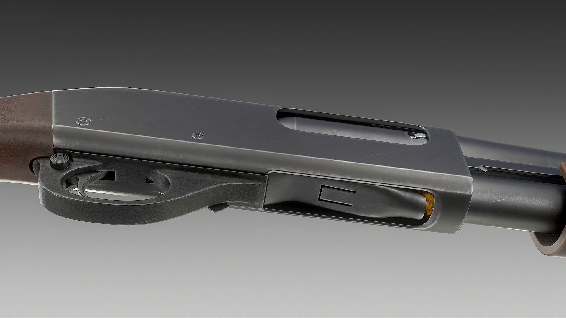 Remington 870 Shotgun Low-poly 3D model_9